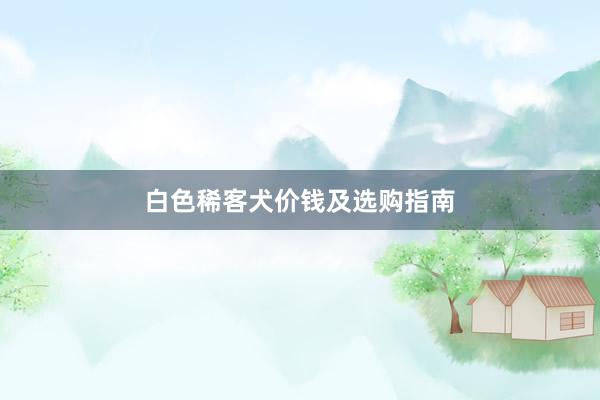 白色稀客犬价钱及选购指南